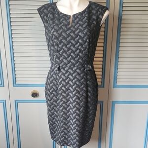 Connected Apparel Basketweave Textured Dress